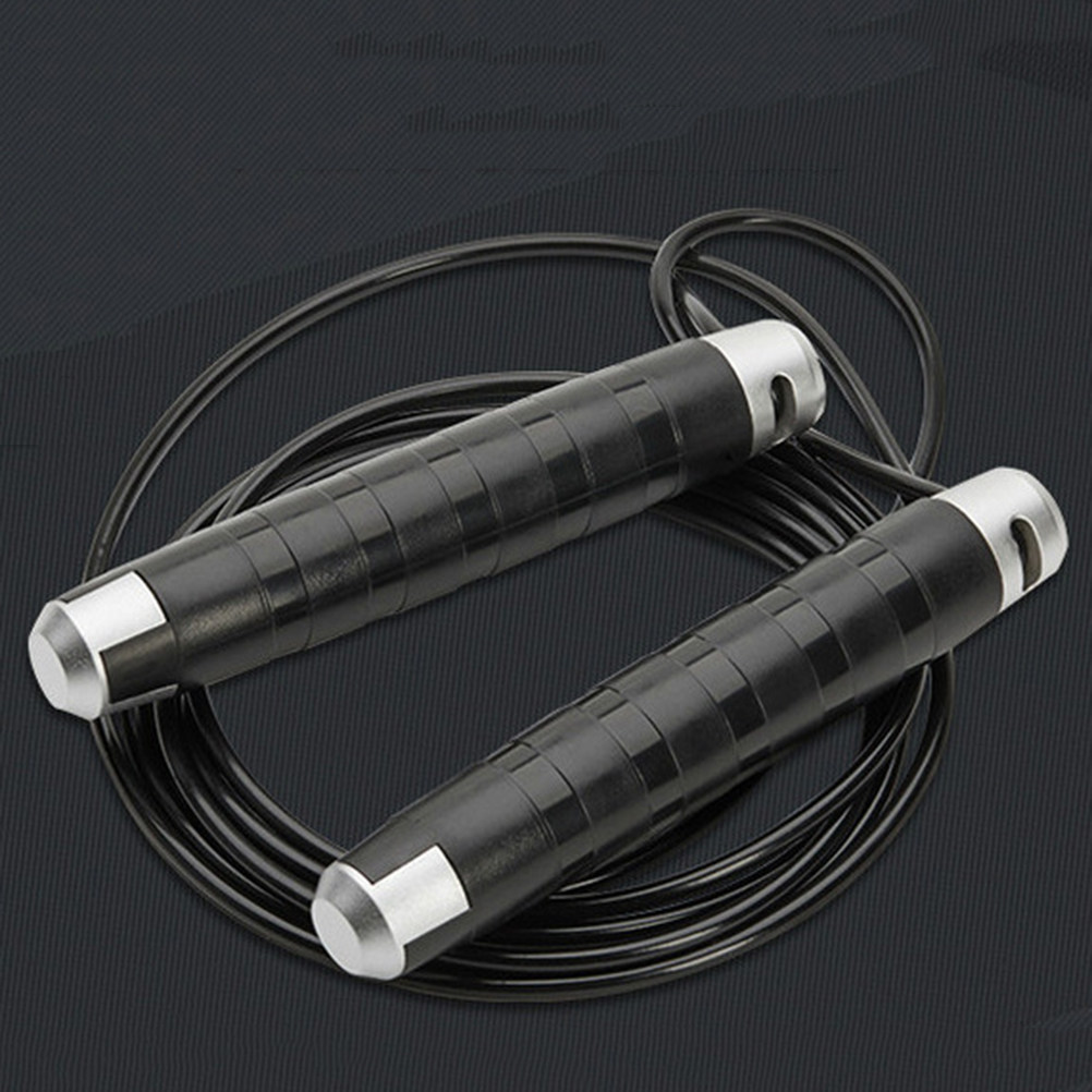 Jump Rope Speed Bearing - Tali Lompat Kabel Baja Hitam Sistem
