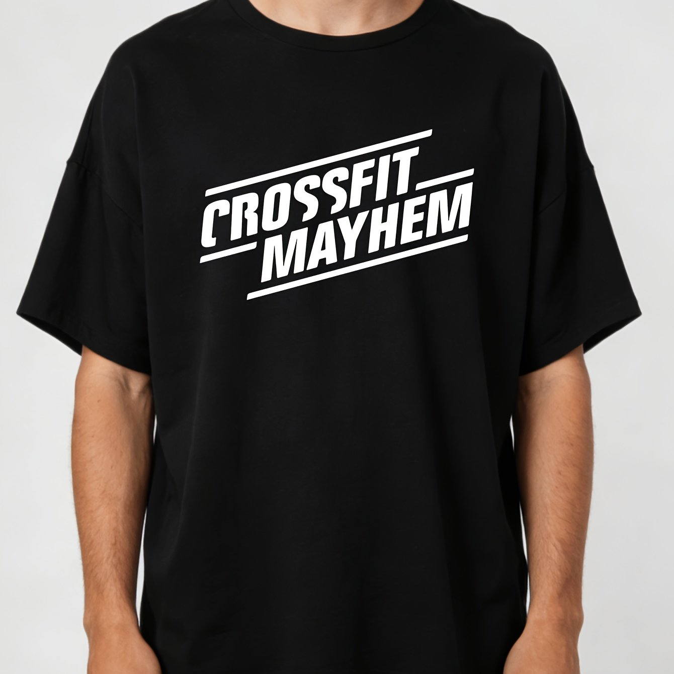 Crossfit Mayhem - Kaos Polos Crossfit Pria dengan Pola