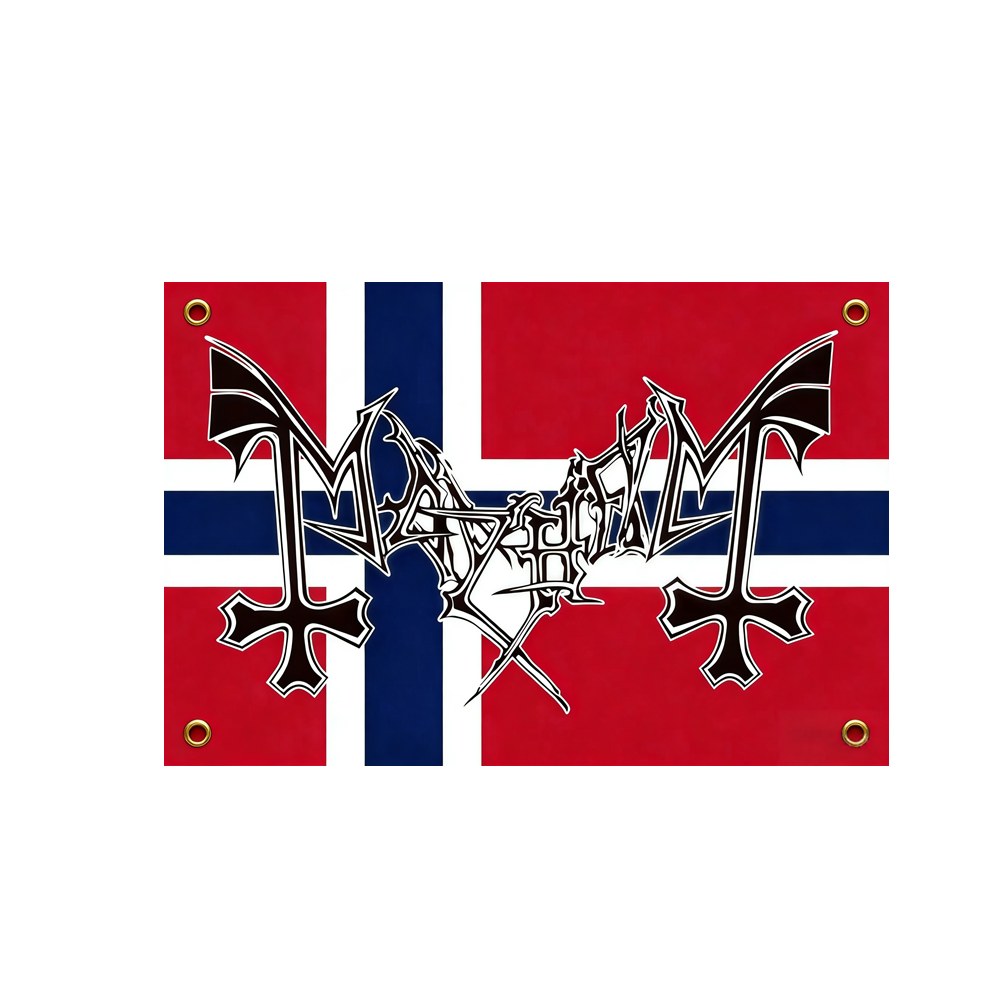 Crossfit Mayhem - Tapestry Band Black Metal Mayhem Bendera