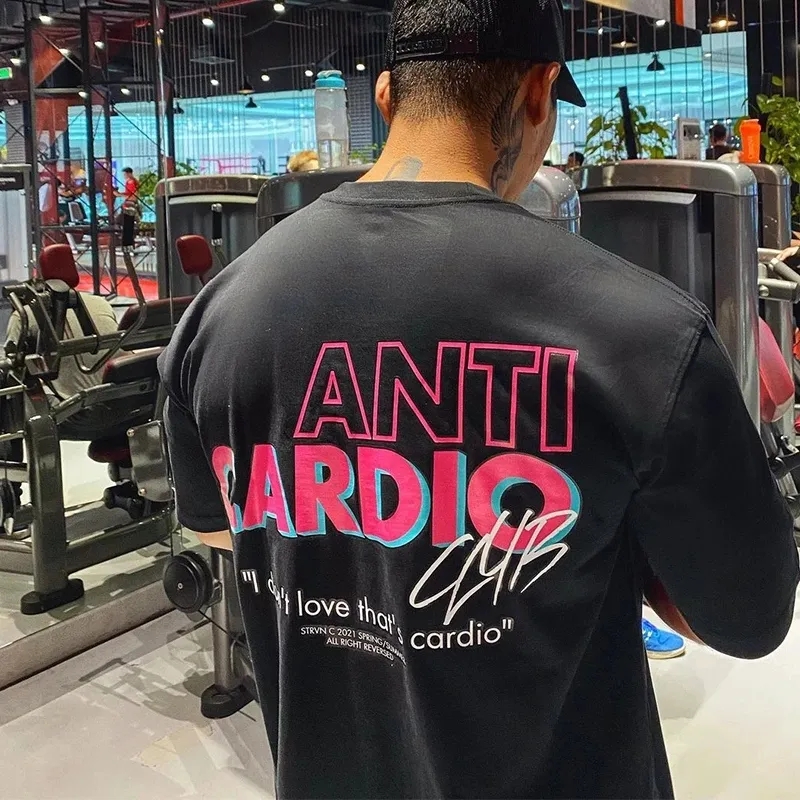 Crossfit Mayhem - Kaus katun lengan pendek ANTI kardio,