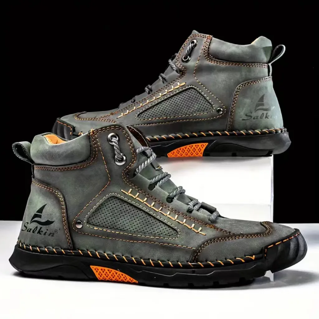 Crossfit Outdoor - Sepatu Boots Pria Jahitan Tangan Ukuran