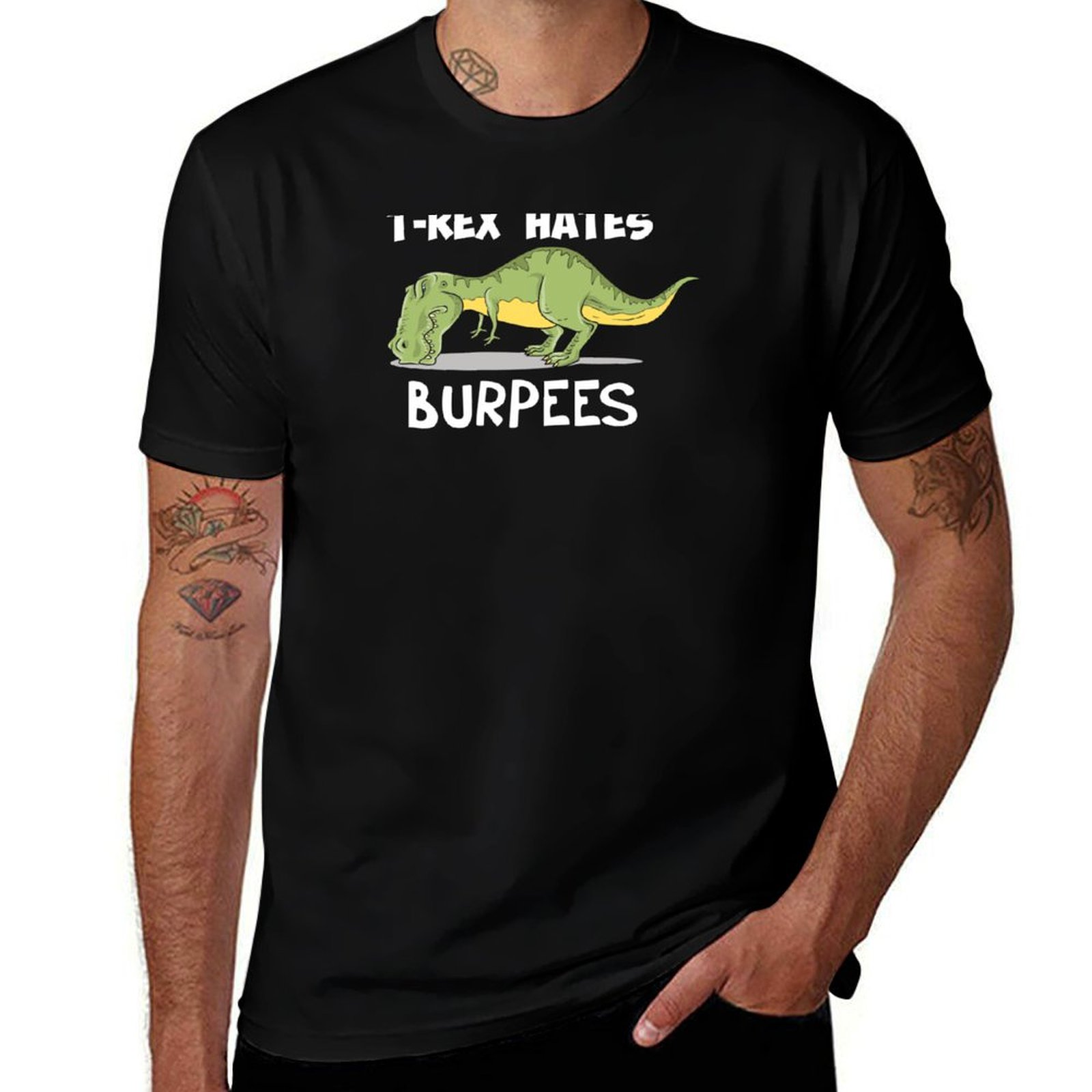Crossfit Mayhem - T-Rex Hates Burpees T-Shirt Atasan Kaus