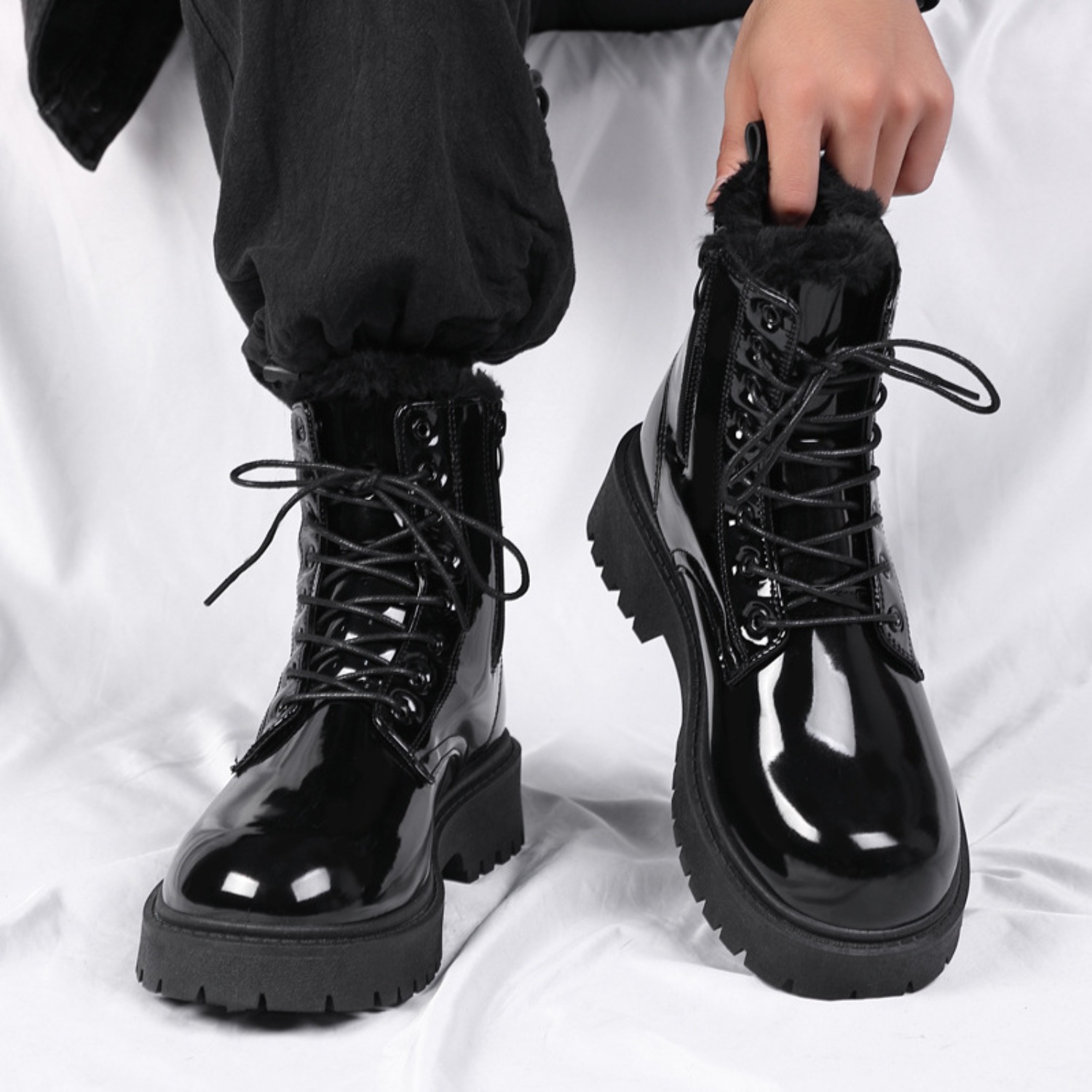 Sepatu bot pria berbulu hangat - Crossfit Outdoor ulasan dan harga