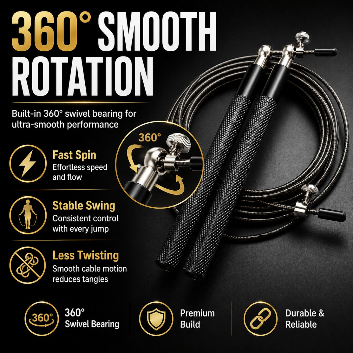 Tali Lompat Bola Putar 360 Der - Jump Rope Speed Bearing ulasan dan harga